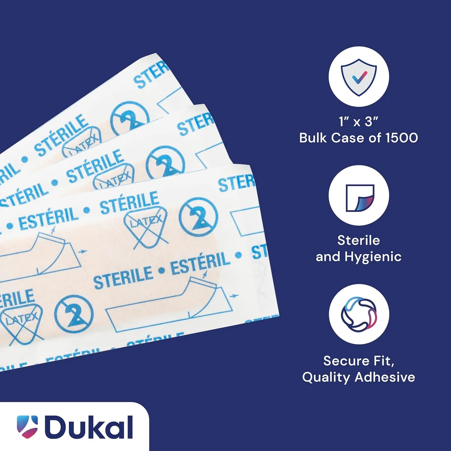 Adhesive Bandages, Sheer Strips, 1" x 3" | Bulk Case of 1500 | Sterile, Breathable and Multi-Purpose for School Nurses, Businesses, and First Aid Kits