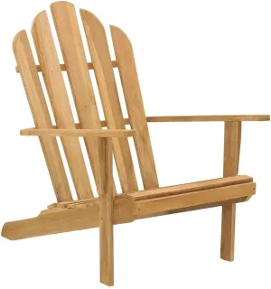 Adirondack Chair Solid Teak Wood Outdoor Patio Furniture with Contoured Seat & Wide Armrests, Durable Garden Lounge Chair for Backyard Poolside Beach Camping 38.6"