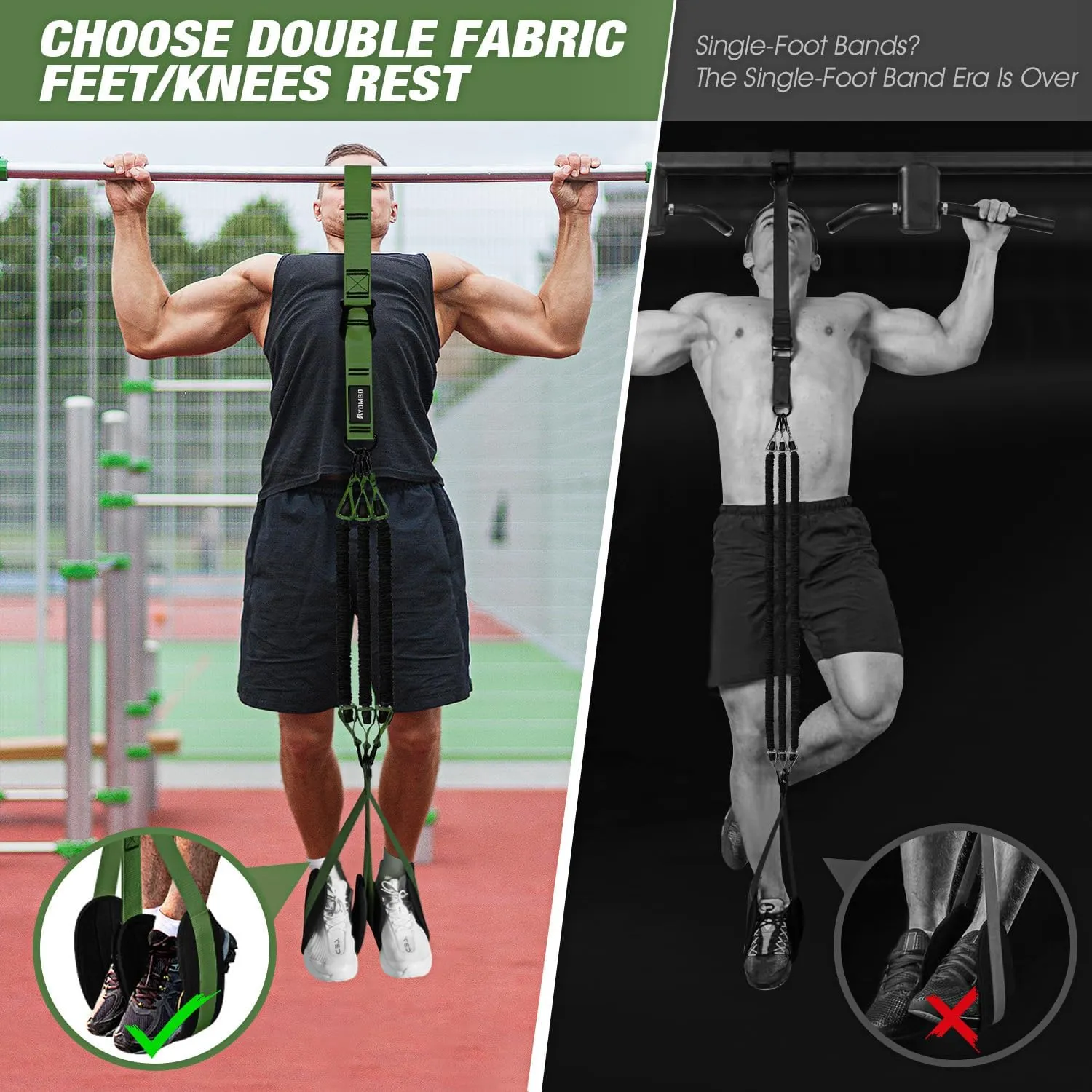 Adjustable Heavy Duty Pull Up Assist Equipment with 4 Assistance Bands - Resistance Bands for Pull Up Bar Workout - Home Gym Fitness Exercise Strength Training