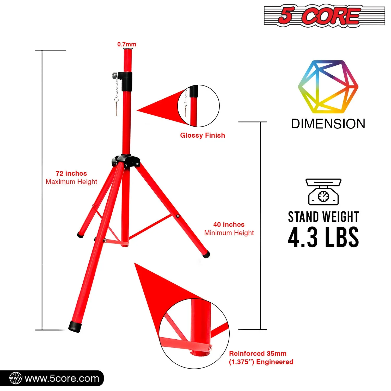 Adjustable Speaker Stand Tripod Floor