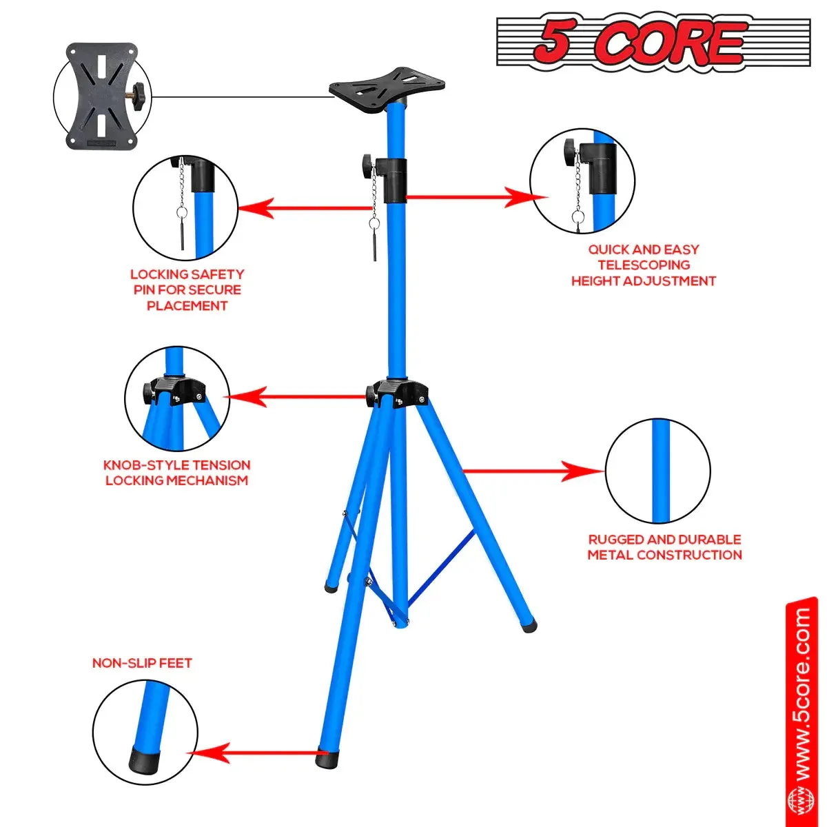 Adjustable Speaker Stand Tripod Floor
