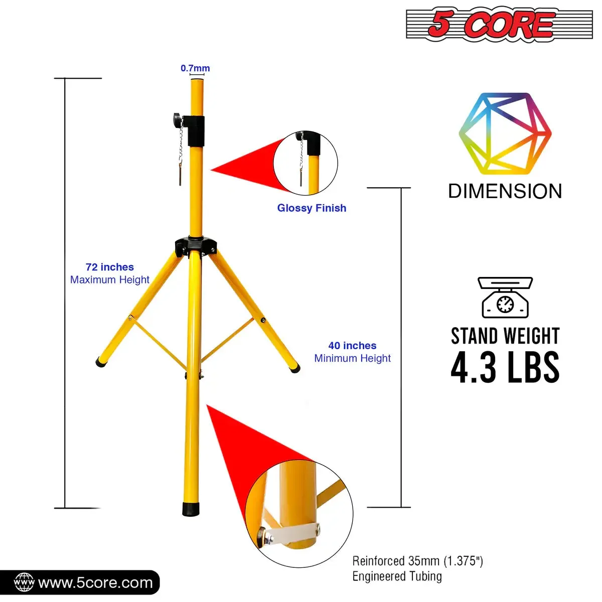 Adjustable Speaker Stand Tripod Floor