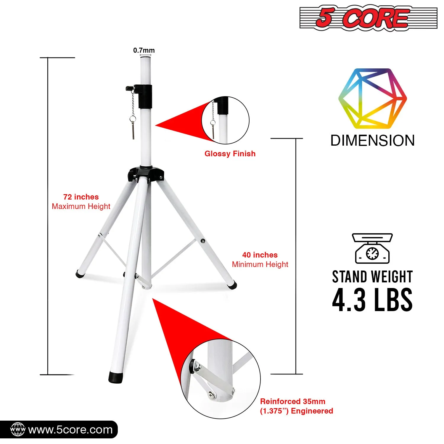 Adjustable Speaker Stand Tripod Floor