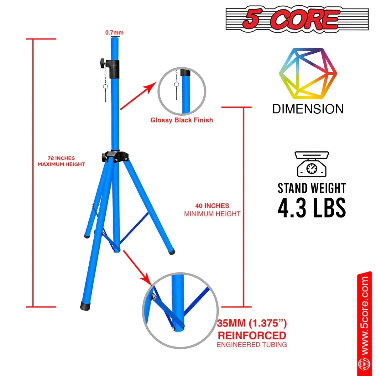 Adjustable Speaker Stand Tripod Floor