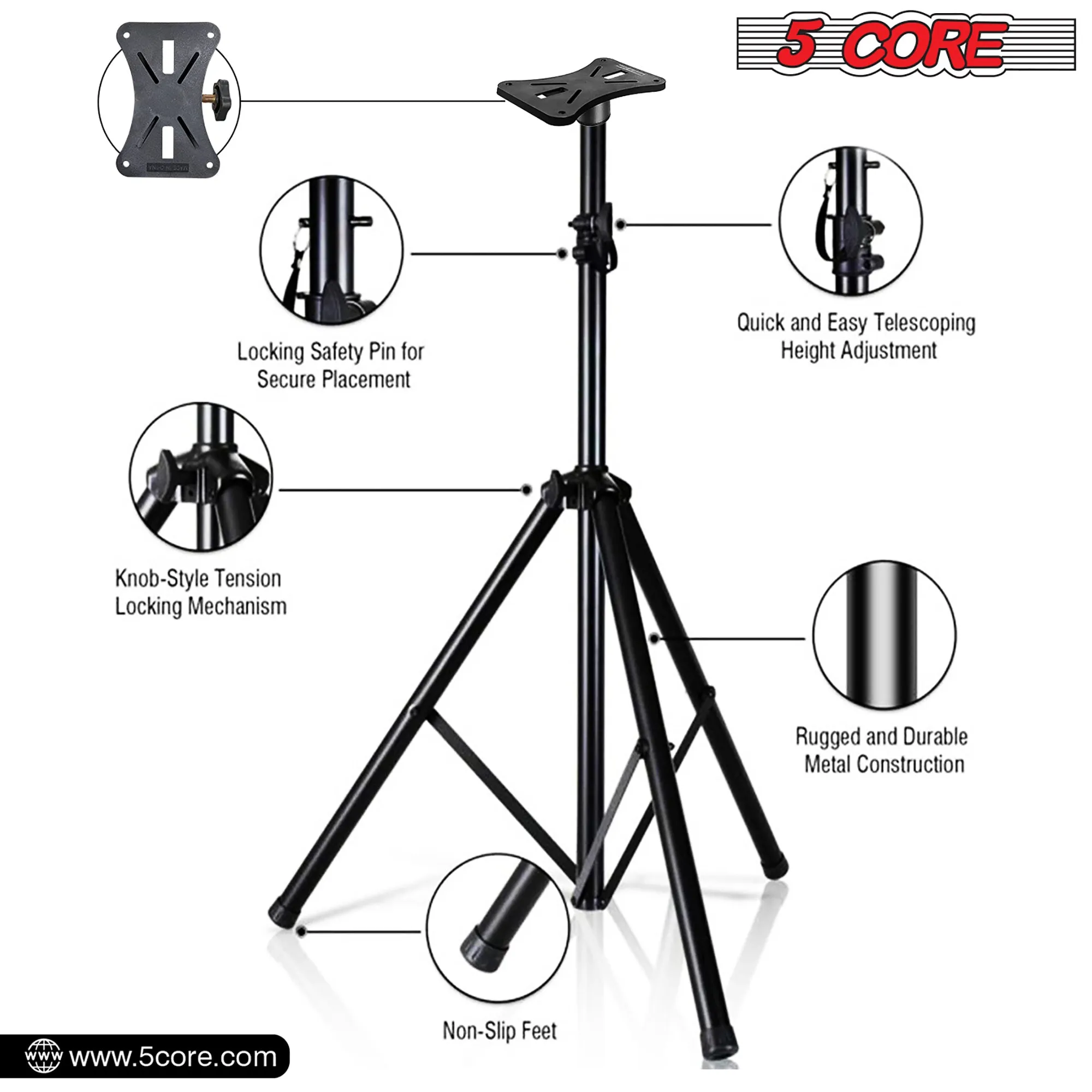 Adjustable Speaker Stand Tripod Floor