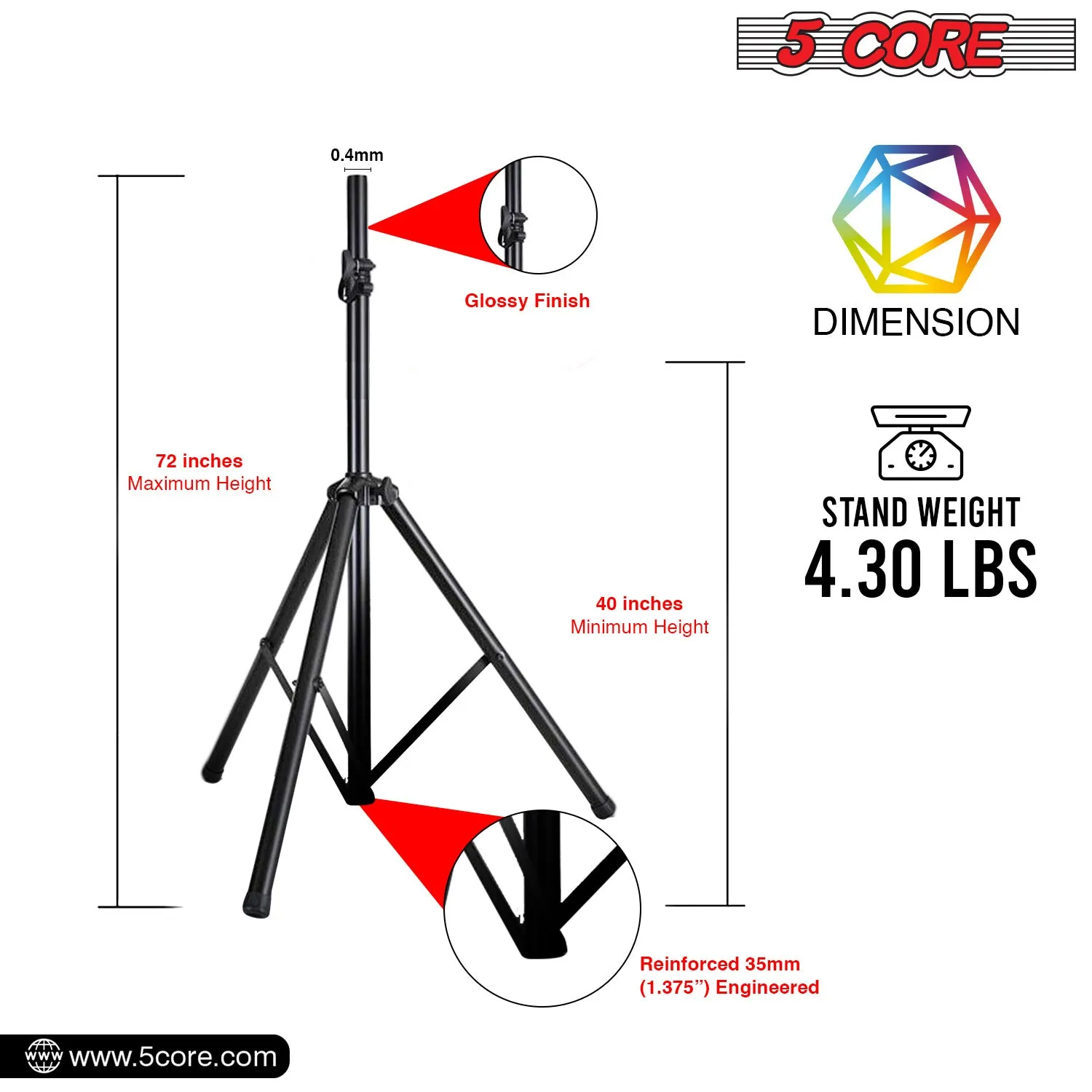 Adjustable Speaker Stand Tripod Floor