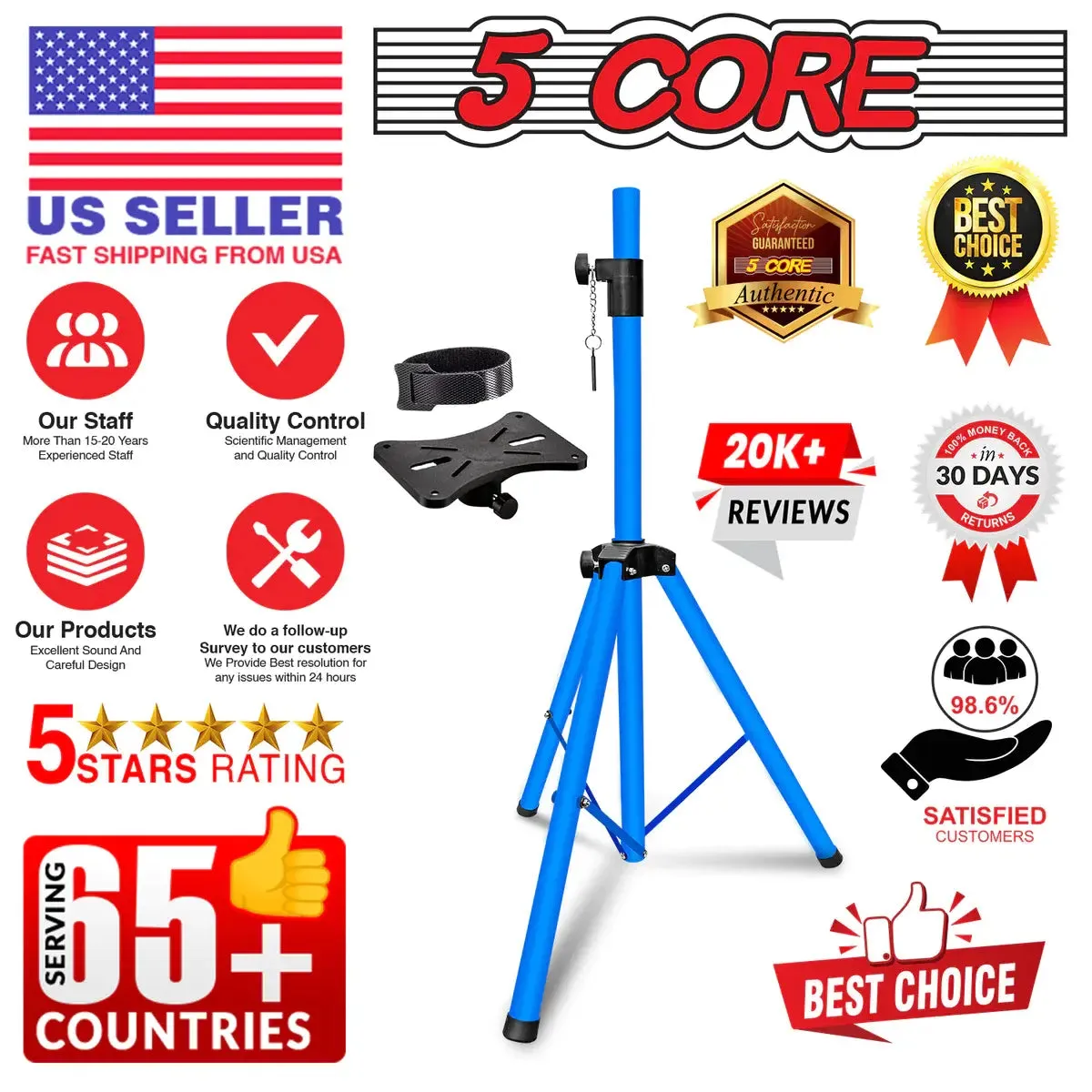 Adjustable Speaker Stand Tripod Floor