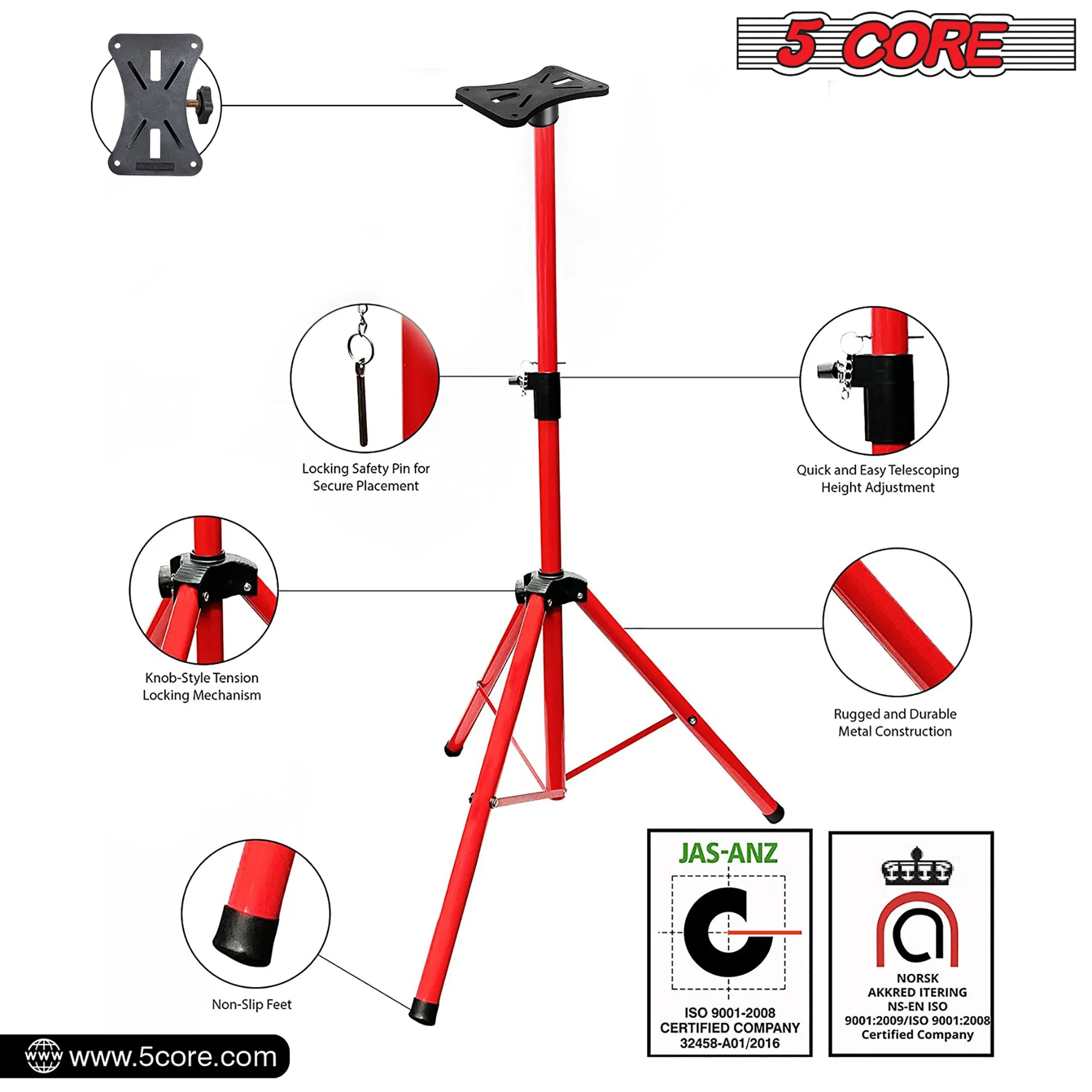 Adjustable Speaker Stand Tripod Floor