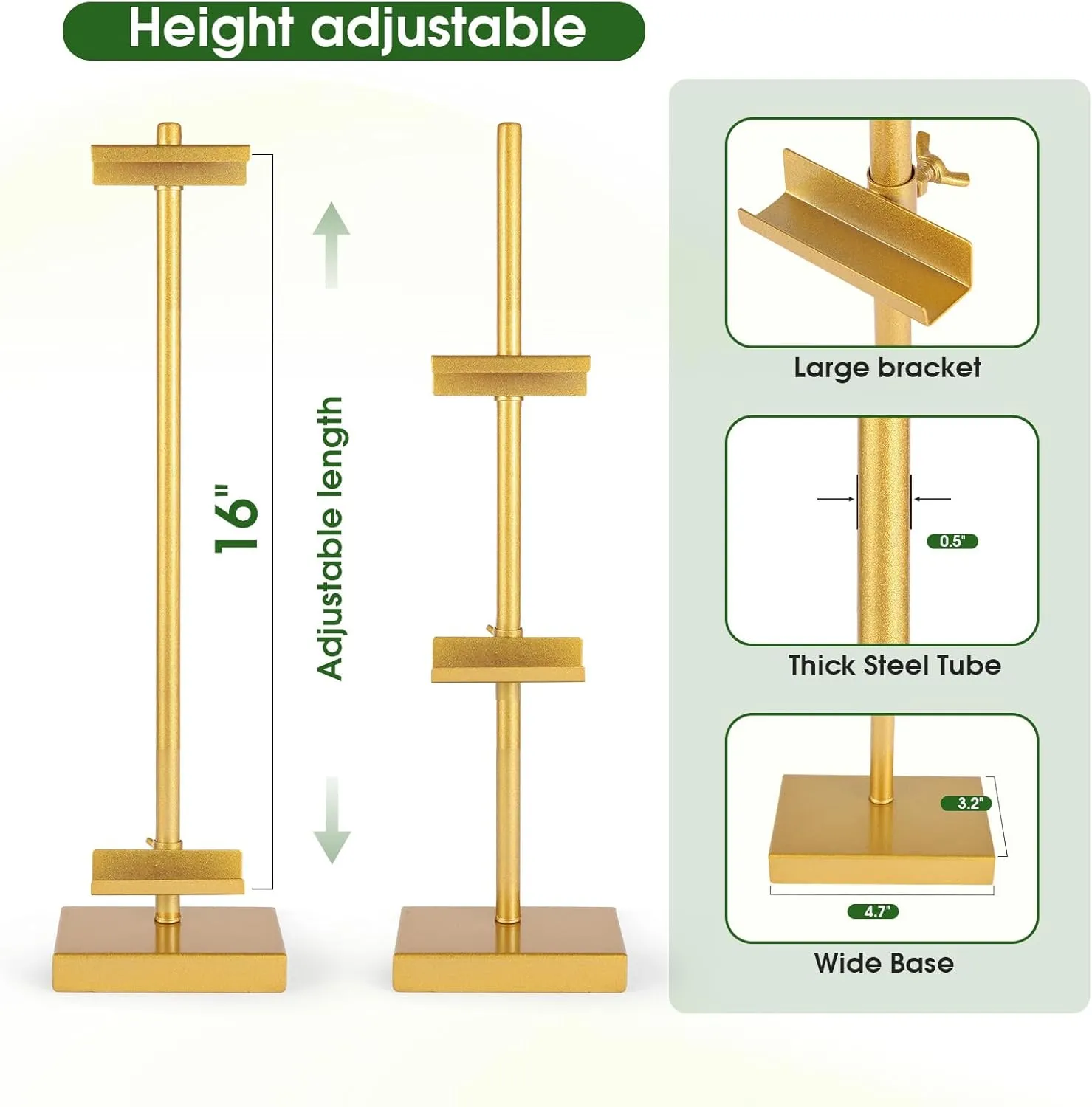 Adjustable Tabletop Easel Stand for for Picture Frames Up to 16", Picture Easels for Display, Picture Frame Holder Stand, Adjustable Art Easel. (Gold,18inch)
