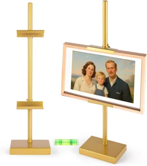 Adjustable Tabletop Easel Stand for for Picture Frames Up to 16", Picture Easels for Display, Picture Frame Holder Stand, Adjustable Art Easel. (Gold,18inch)