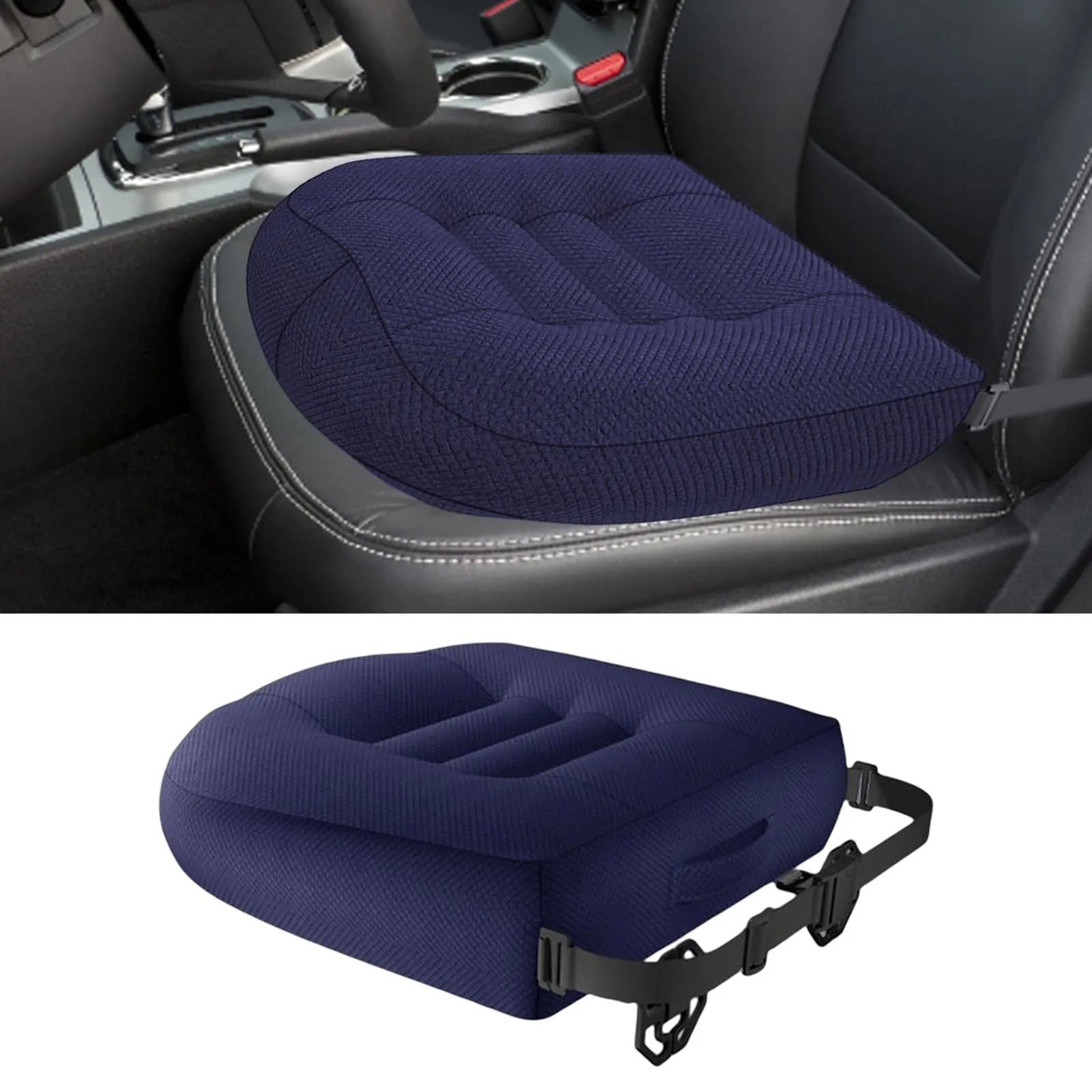 Adult Car Booster Seat Cushion, for Short Drivers People Office Chair Portable Comfortable Thickened Breathable Driving Auto Seat Pad ,Blue Style E