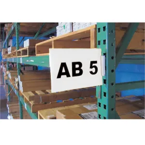 AIGNER Warehouse Aisle Pallet Rack Sign Kit - 5-1/2x8-1/2" - White
