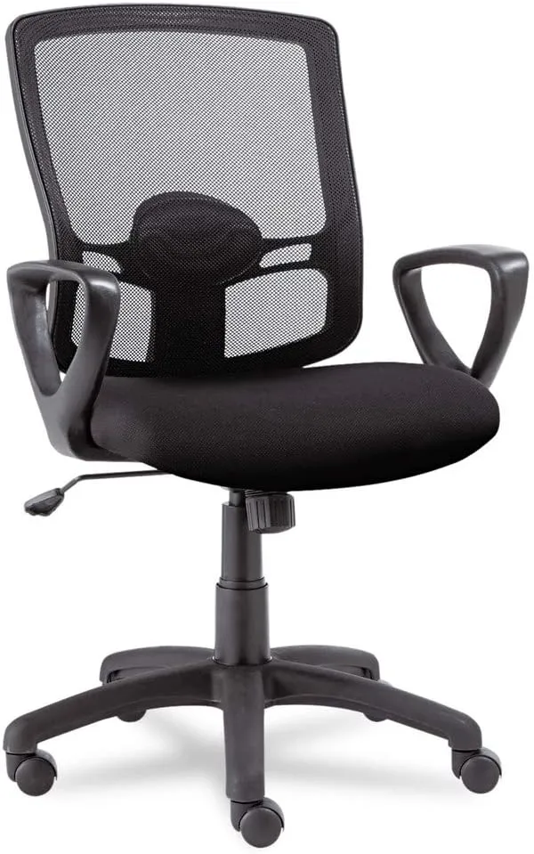 Alera ALEET42ME10B Etros Series 18.03 in. to 21.96 in. Seat Height Mesh Mid-Back Chair - Black
