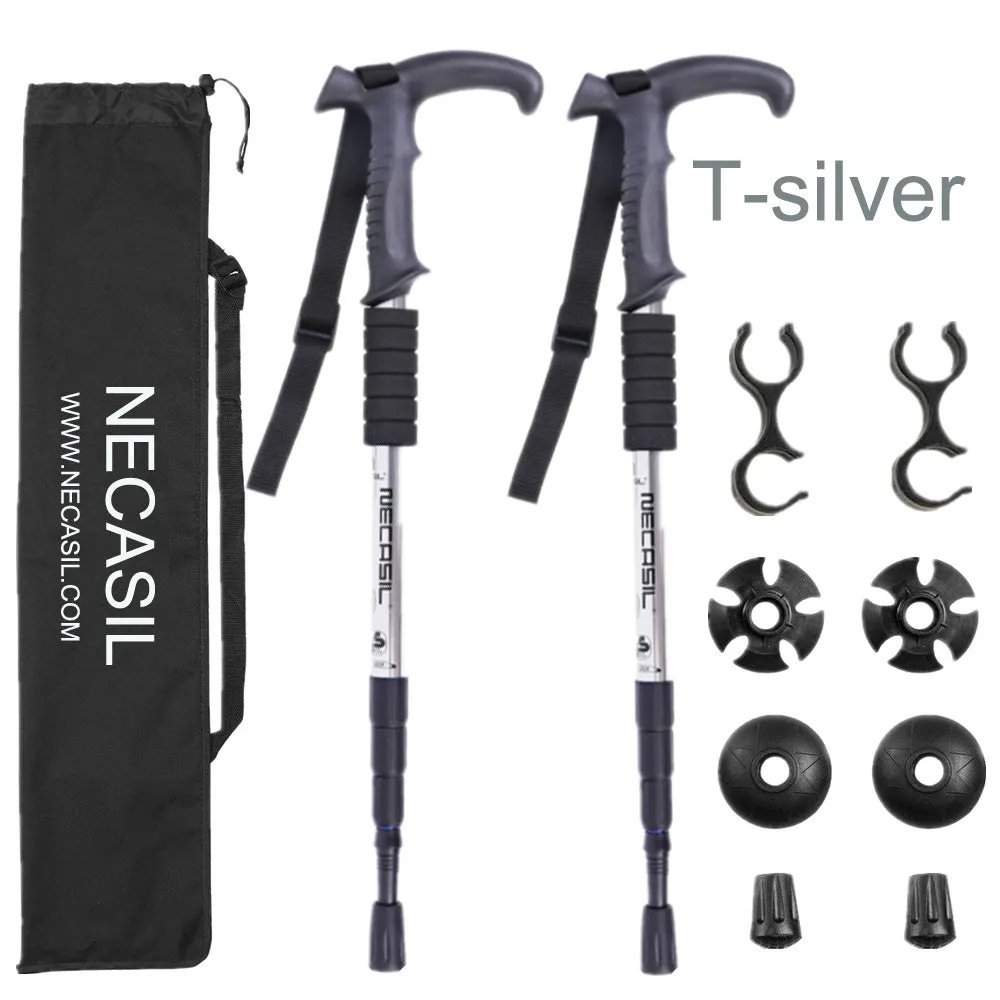 Aluminum Alloy Trekking Poles Straight Handle Set