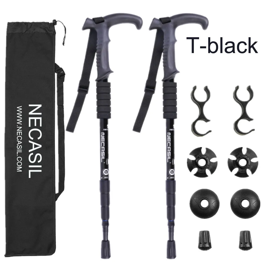 Aluminum Alloy Trekking Poles Straight Handle Set