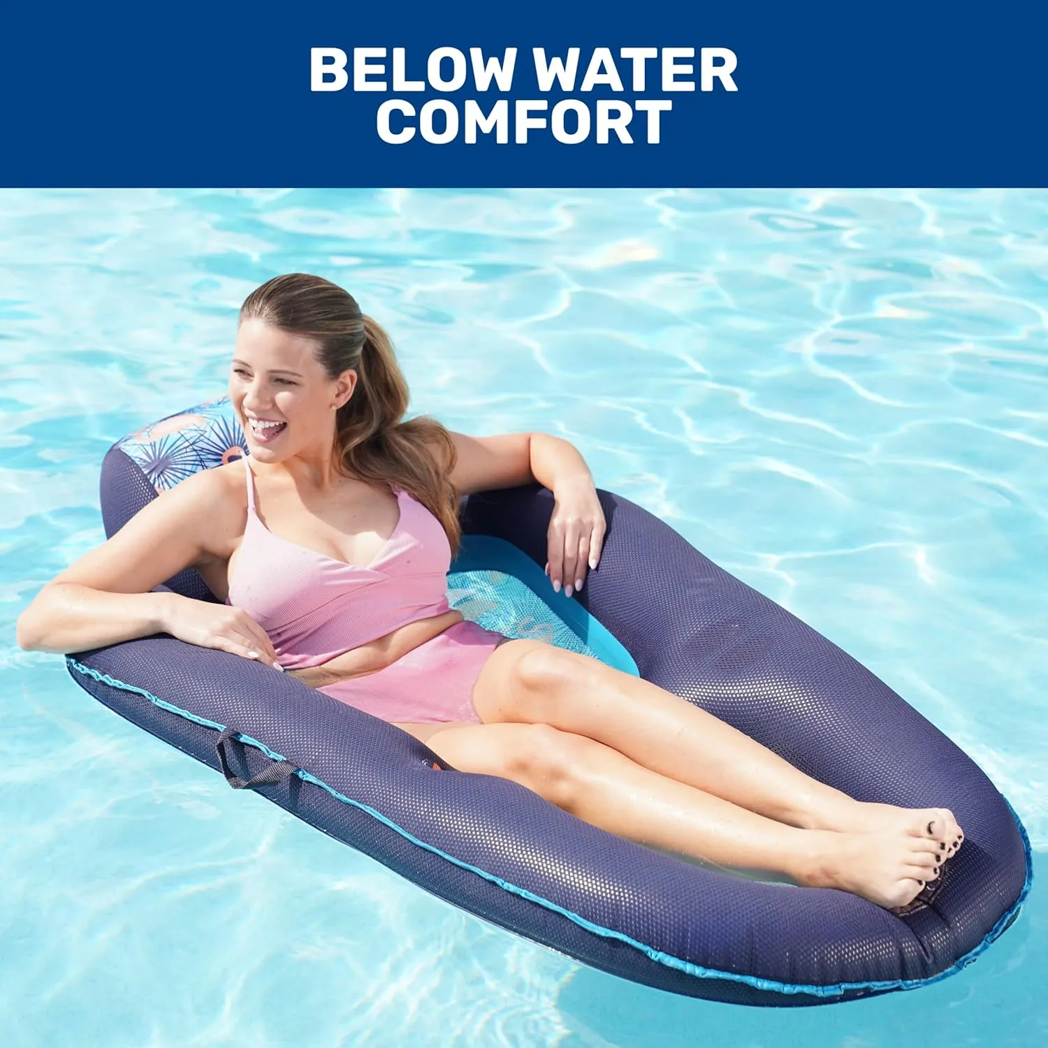 Aqua Water Pool Lounge – Extra Large – Inflatable Pool Floats for Adults with Headrest, Backrest, Footrest & Cupholder – Multiple Colors/Styles