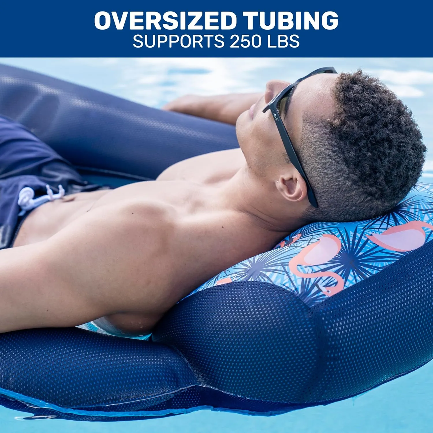 Aqua Water Pool Lounge – Extra Large – Inflatable Pool Floats for Adults with Headrest, Backrest, Footrest & Cupholder – Multiple Colors/Styles