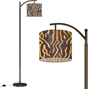 Arc Floor Lamps Ethnic Ikat Seamless Pattern Abstract Motif Ikat Art Ikat Ethnic Modern LED Adjustable Lampshade Standing Light for Living Room Reading Bedroom Office