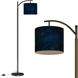 Arc Floor Lamps Topographic map Geographical Basis Relief Contour map Representation Modern LED Adjustable Lampshade Standing Light for Living Room Reading Bedroom Office