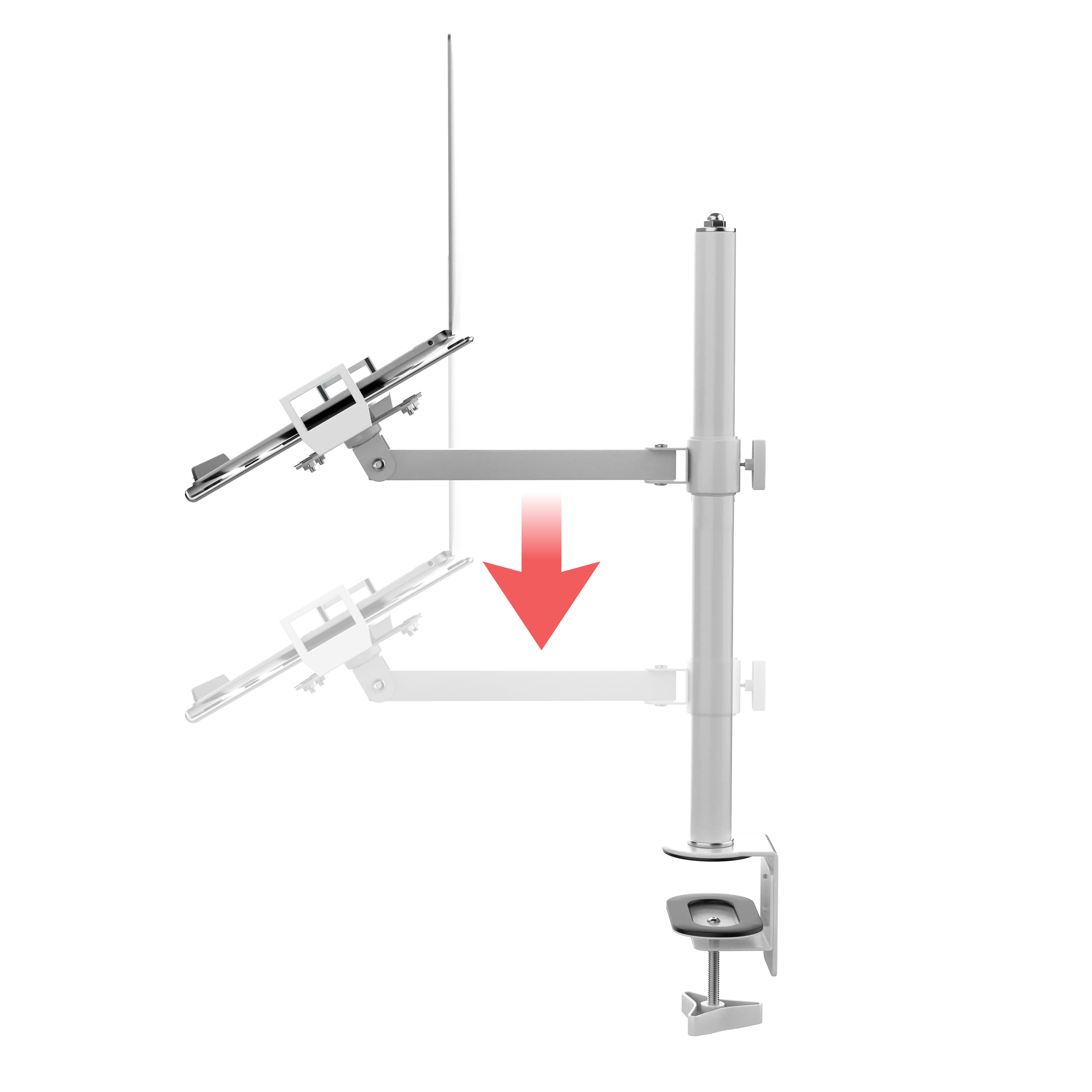 Articulating Laptop Plate and Pole Clamp Mount