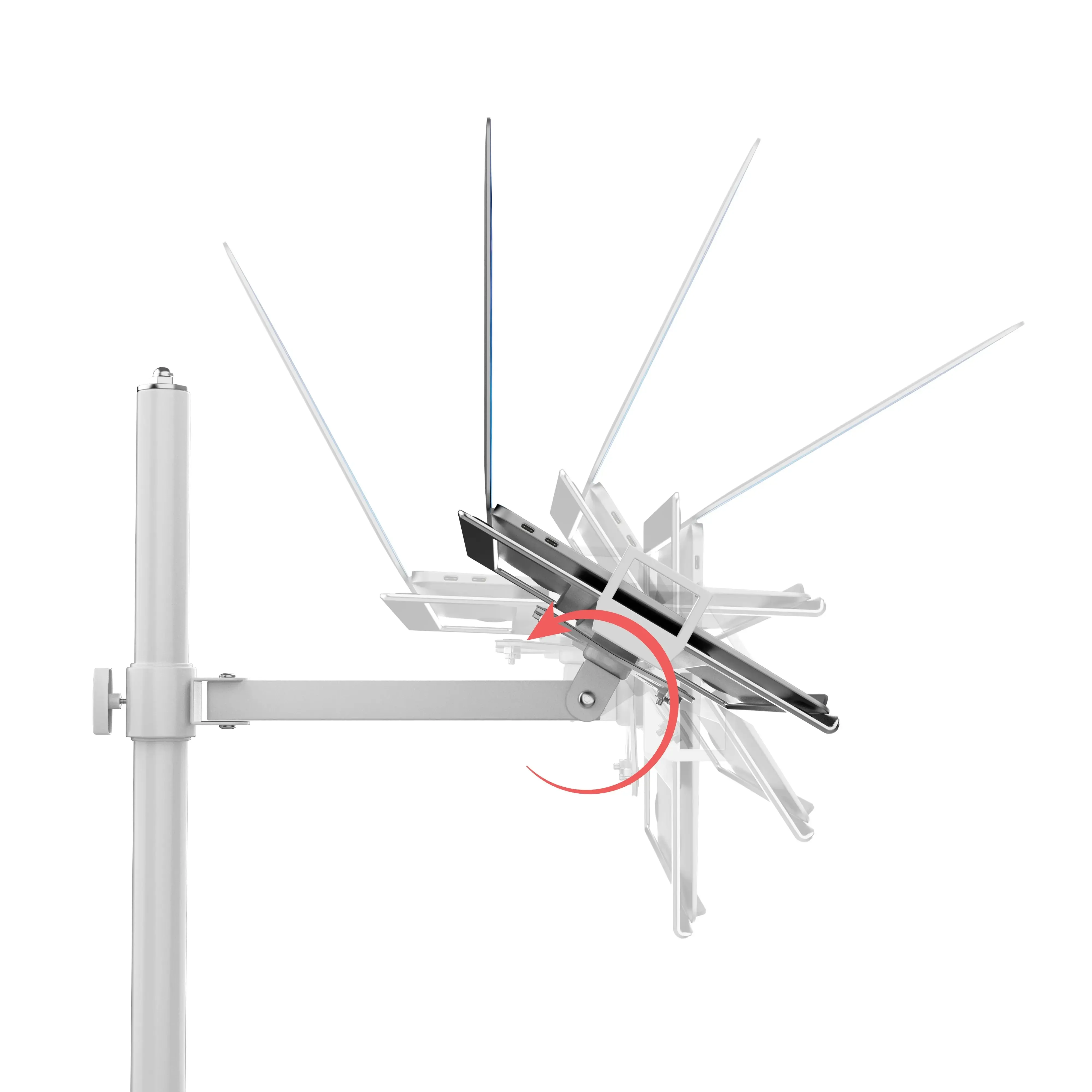Articulating Laptop Plate and Pole Clamp Mount