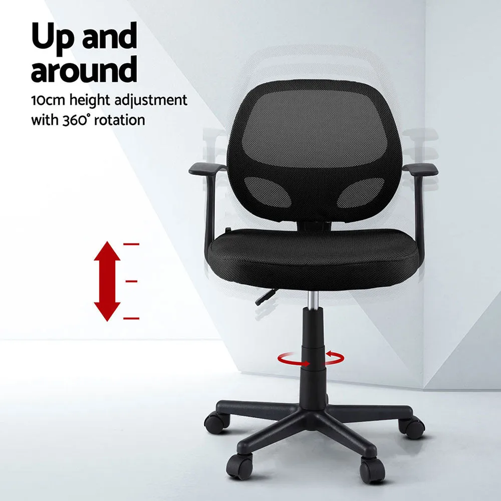 Artiss 2x Mesh Office Chair Computer Gaming Desk Chairs Work Study Mid Back Black