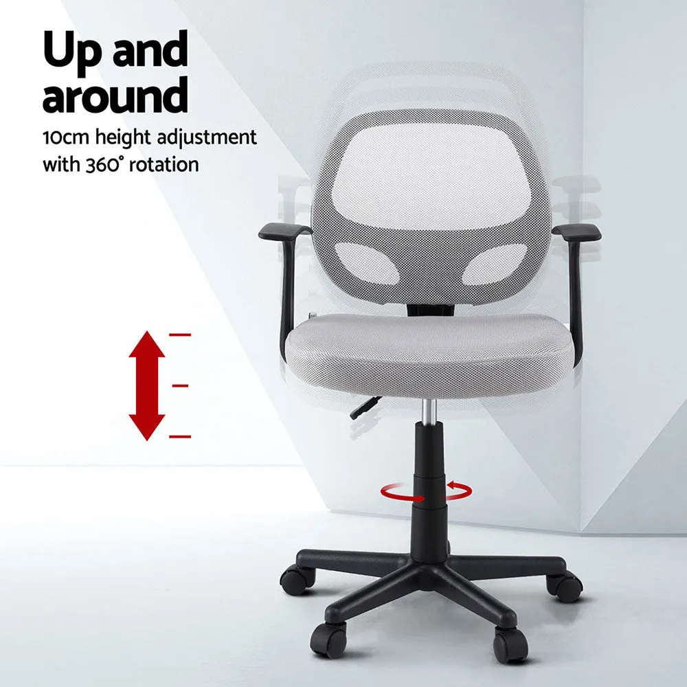 Artiss 2x Mesh Office Chair Computer Gaming Desk Chairs Work Study Mid Back Grey