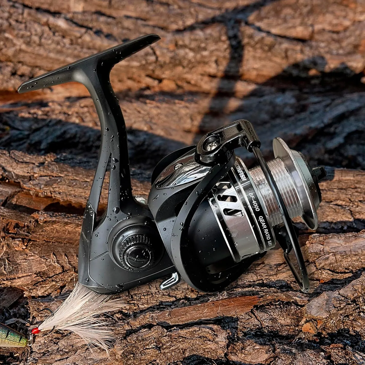 Ashconfish Spinning Reel, Saltwater Spinning Fishing Reels, Ultra Lightweight Body, 8 Stainless Steel BB, 5.0:1 Gear Ratio, Max 17.6lbs Drag, Come with 100m Braided Line …