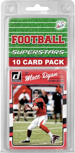 Atlanta Falcons- (10) Card Pack NFL Football Different Falcon Superstars Starter Kit! Comes in Souvenir Case! Great Mix of Modern & Vintage Players for the Super Falcons Fan! By 3bros