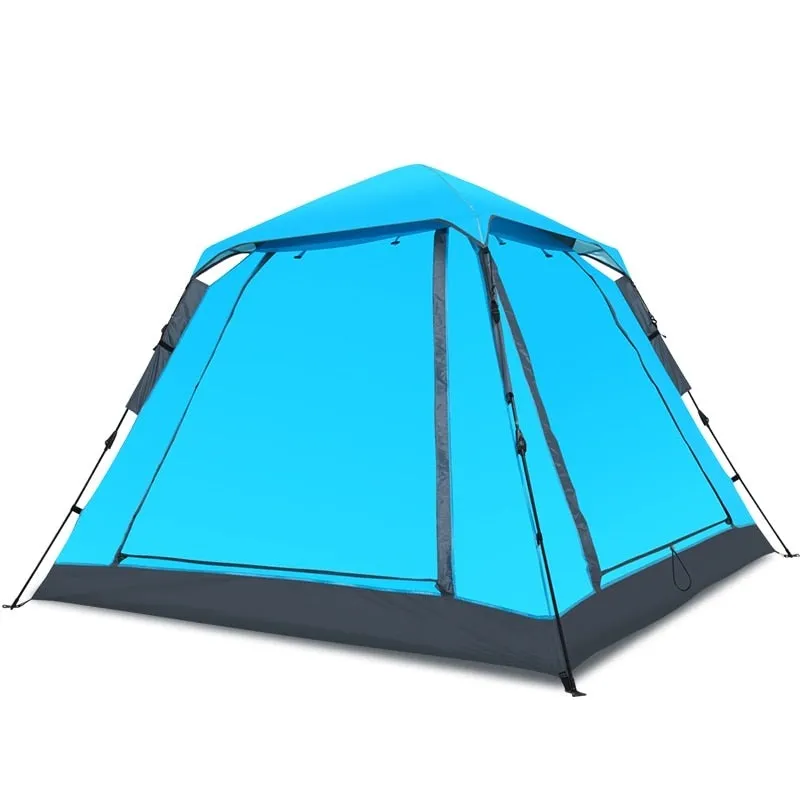 Automatic Family Camping Tent 4 Person Waterproof Tent Large Space Four Sides Breathable Tent