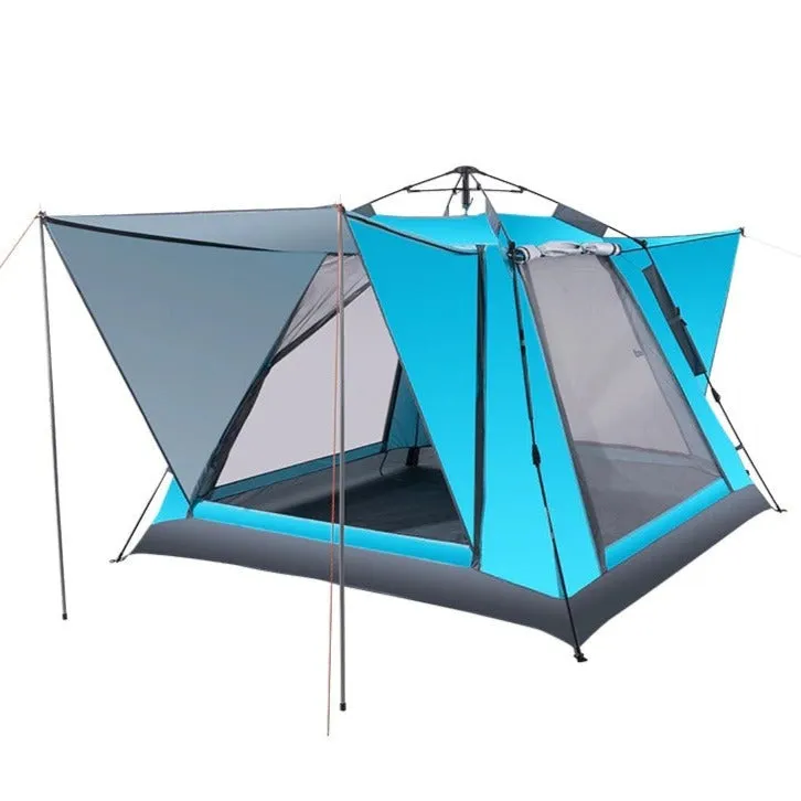 Automatic Family Camping Tent 4 Person Waterproof Tent Large Space Four Sides Breathable Tent
