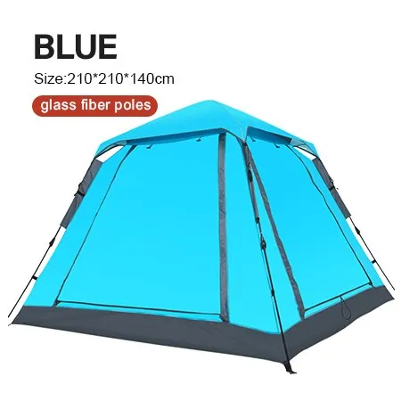 Automatic Family Camping Tent 4 Person Waterproof Tent Large Space Four Sides Breathable Tent