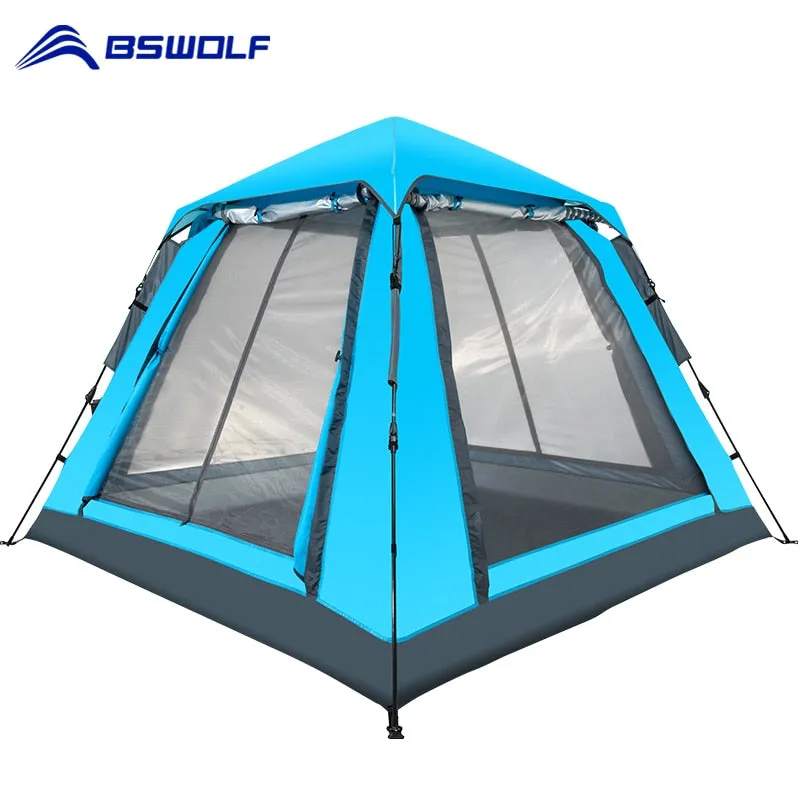 Automatic Family Camping Tent 4 Person Waterproof Tent Large Space Four Sides Breathable Tent