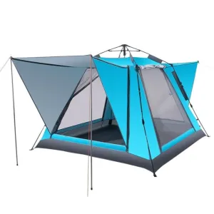 Automatic Family Camping Tent 4 Person Waterproof Tent Large Space Four Sides Breathable Tent