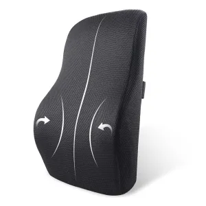 Autoyouth Lumbar Support Pillow for Car Seat comes with Removable Washable Cover and Firm Insert to to Ease Lower Back Pain Black 1PCS