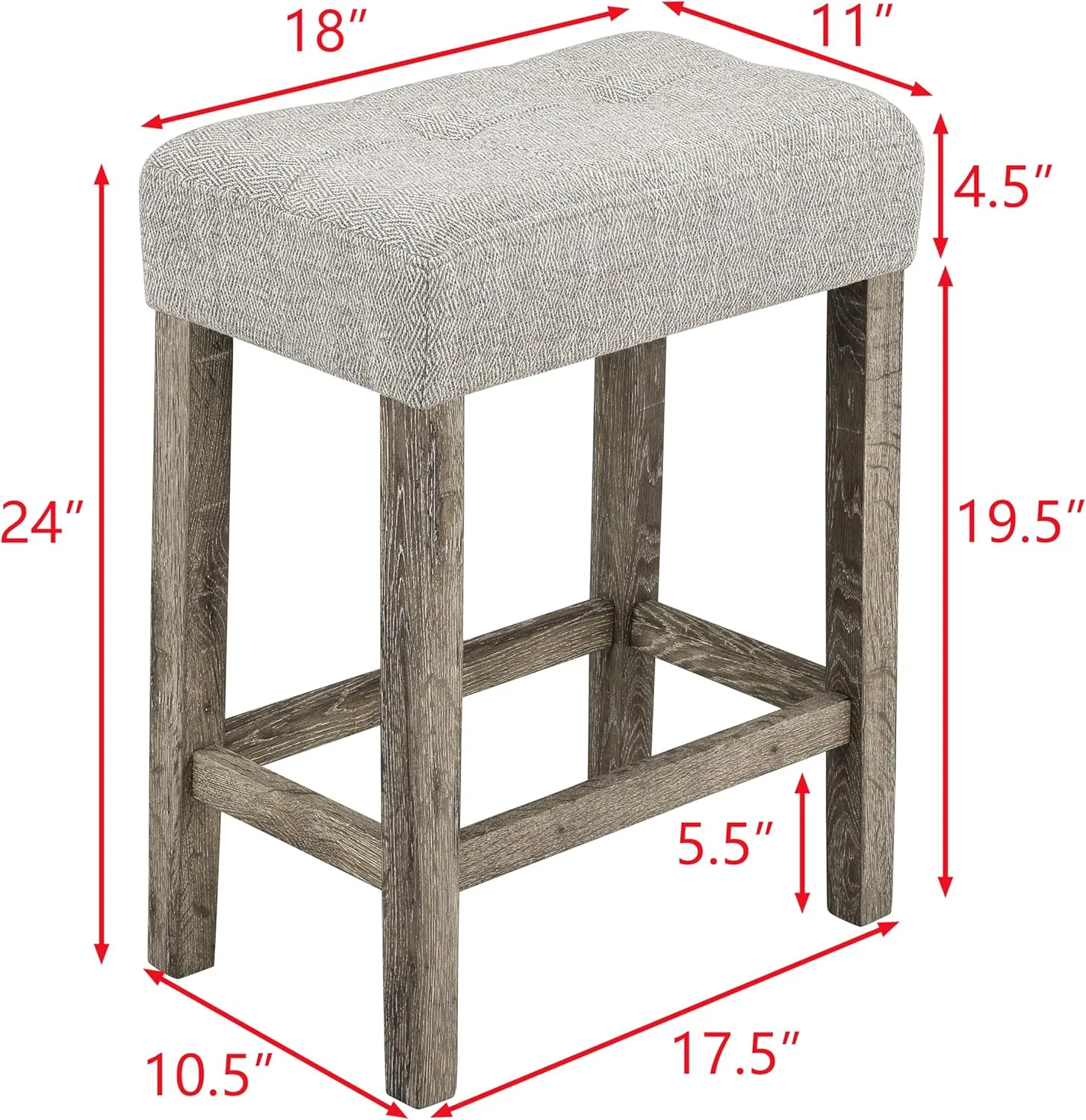 Ball & Cast 4 Piece Industrial Wooden Kitchen Island Table Chairs Sets w/Charging Station, 3pcs Upholstered Backless Counter Stools & 59" Bar-Table Built-in Electrical Outlets and 2 USB Ports,Brown