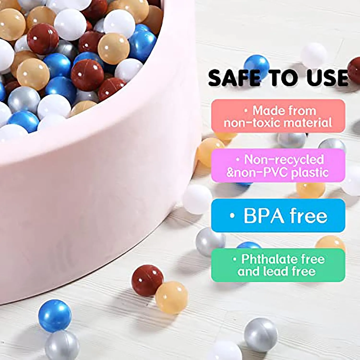 Ball Pit Balls Plastic Balls for Ball Pit Phathalate Free BPA Free Plastic Balls 100pcs 2.2" Set for Toddlers for Play Tent Tunnel