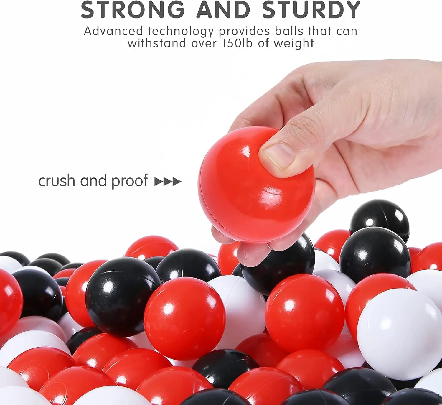 Ball Pit Balls Plastic Balls for Ball Pit Phathalate Free BPA Free Plastic Balls 100pcs 2.2" Set for Toddlers for Play Tent Tunnel