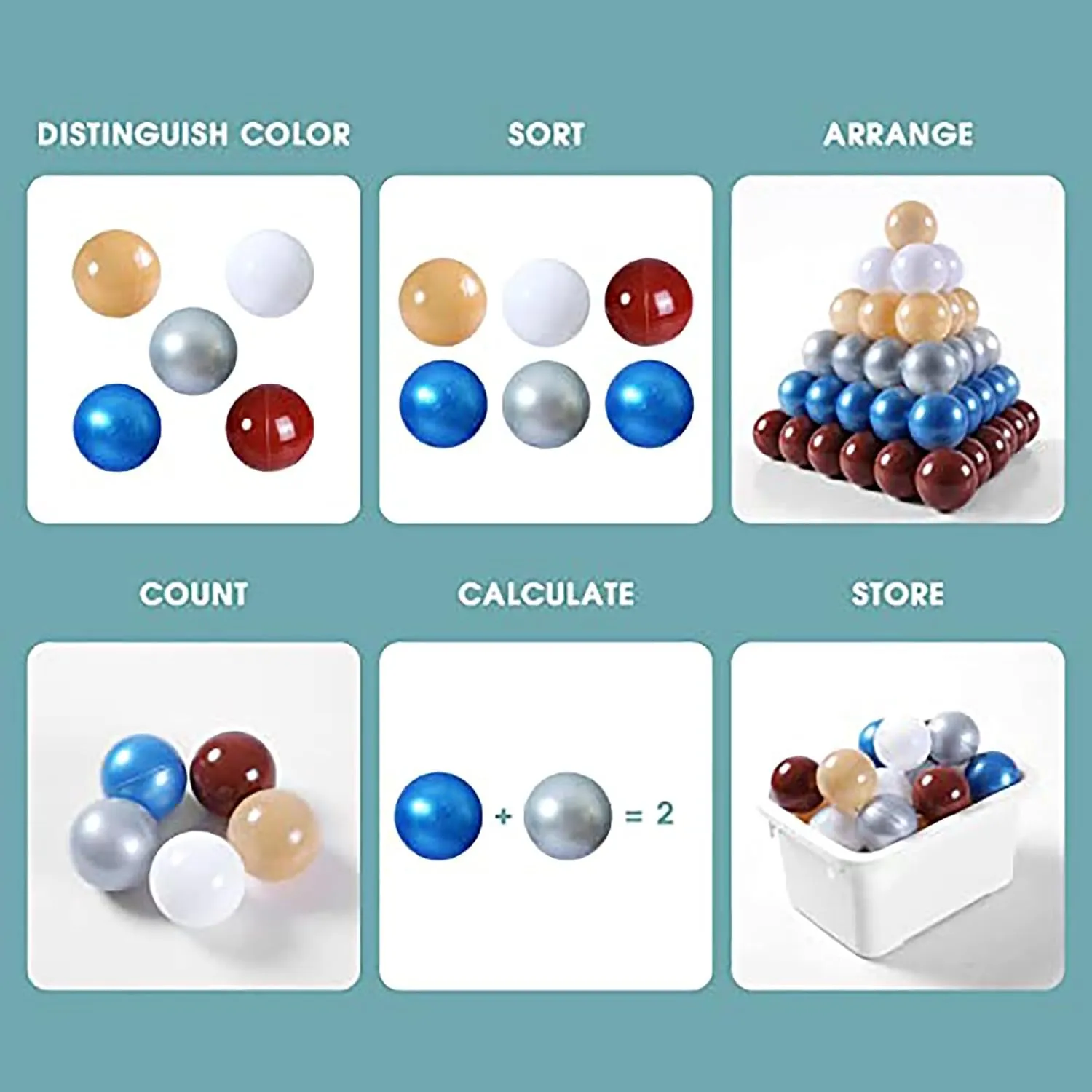 Ball Pit Balls Plastic Balls for Ball Pit Phathalate Free BPA Free Plastic Balls 100pcs 2.2" Set for Toddlers for Play Tent Tunnel