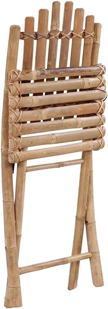 Bamboo Folding Patio Chairs Set of 2 with Red Cushions Foldable Outdoor Furniture for Garden Patio Beach Camping Lounging and Dining