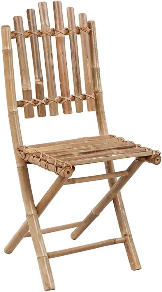 Bamboo Folding Patio Chairs Set of 2 with Red Cushions Foldable Outdoor Furniture for Garden Patio Beach Camping Lounging and Dining