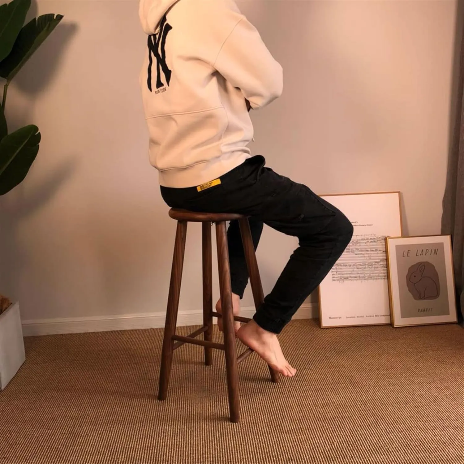 Bar Chairs Bar Stool Modern Bar Stool Home Decor Bar Front Desk Chair Stool Home Restaurant Kitchen Cafe Round Bar Stool Bar Stools with Back(C)