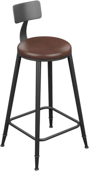 Bar Chairs Wrought Iron Bar Stool Nordic Backrest Bar Stool Modern Fashion Home Restaurant Kitchen Coffee Shop Decorative Chair Bar Stools with Back(C)