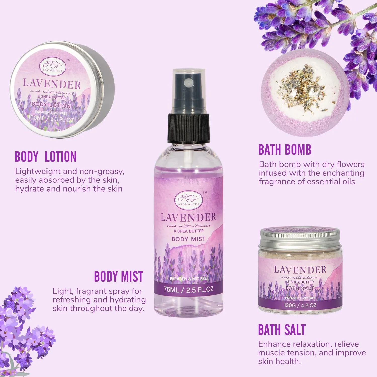 Bath Gift Set Self Care Gifts Set，Relaxing Spa Gift Baskets for Women 11 Pcs Lavender Gifts for Friends, Her, Bestie, Mom, Wife Christmas Gifts, Employee Teacher Nurse Appreciation Gifts