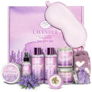 Bath Gift Set Self Care Gifts Set，Relaxing Spa Gift Baskets for Women 11 Pcs Lavender Gifts for Friends, Her, Bestie, Mom, Wife Christmas Gifts, Employee Teacher Nurse Appreciation Gifts