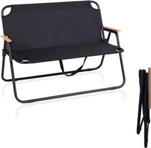 BDL Double Camping Chair Loveseat Heavy Duty Folding Double Seat Beach Chair with Armrests for Outdoor Travel Hiking Patio Beach