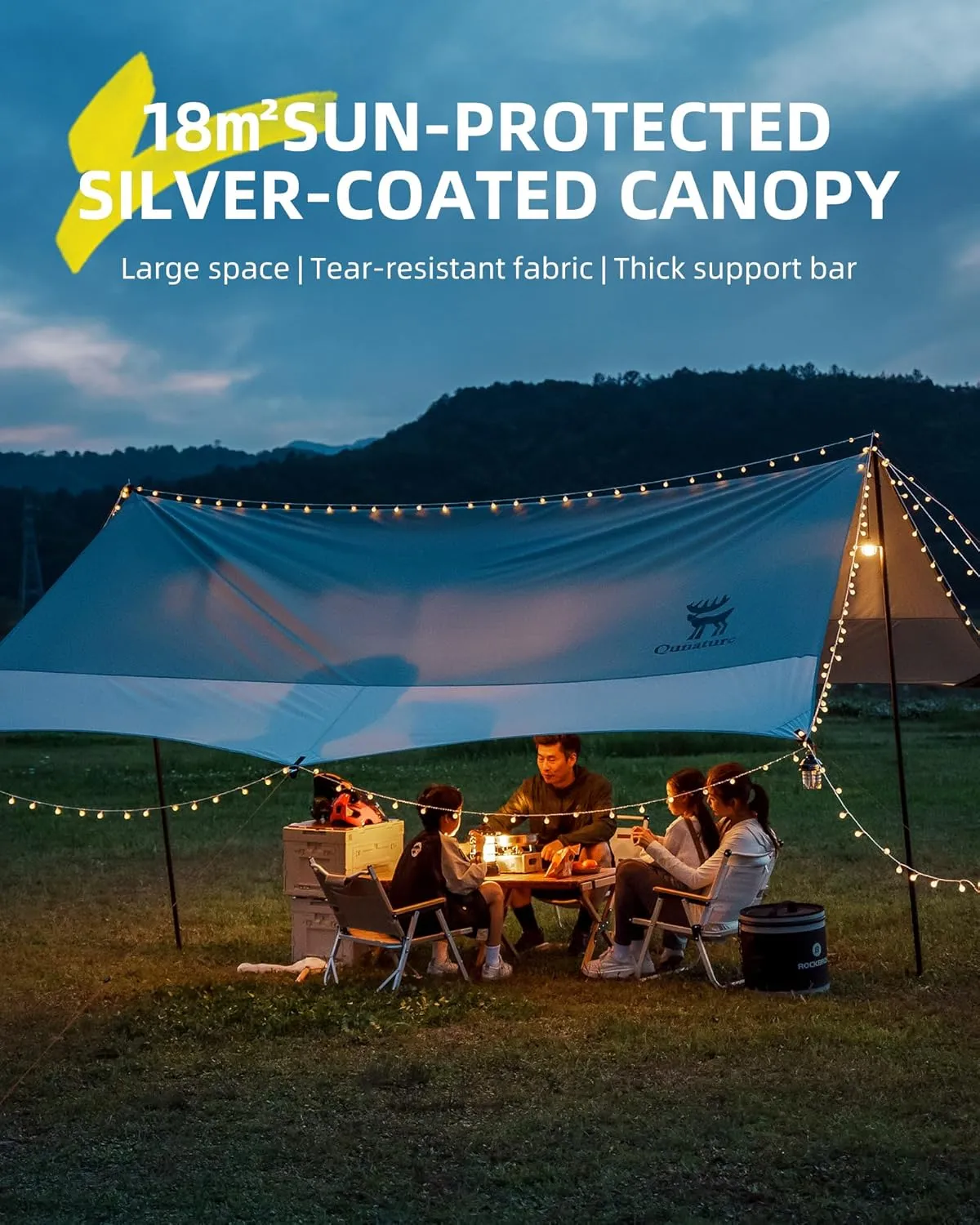 Beach Tent Camping Sun Shelter 13.78 x 14.1ft Easy to Set Up Beach Shade UPF 50  Waterproof Beach Shade Tent for 10-12 Person, Outdoor Tent for Beach, Camping, Fishing, Picnic