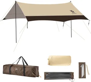 Beach Tent Camping Sun Shelter 13.78 x 14.1ft Easy to Set Up Beach Shade UPF 50  Waterproof Beach Shade Tent for 10-12 Person, Outdoor Tent for Beach, Camping, Fishing, Picnic