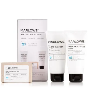 Best Sellers Kit No. 203, Features Signature No. 102 Original Body Scrub Soap Bar, No. 121 Facial Cleanser & No. 123 Facial Moisturizer, Great Gift for Men