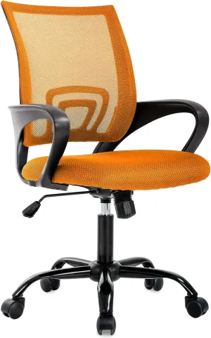 BestOffice Office Chair Ergonomic Cheap Desk Chair Mesh Computer Chair Lumbar Support Modern Executive Adjustable Stool Rolling Swivel Chair for Back Pain (Orange)